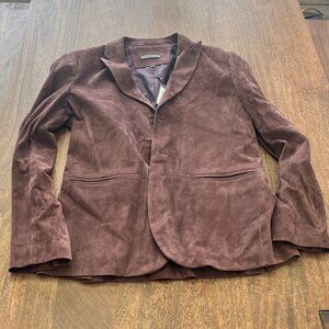 John Varvatos Plum Wood Suede Blazer Jacket
